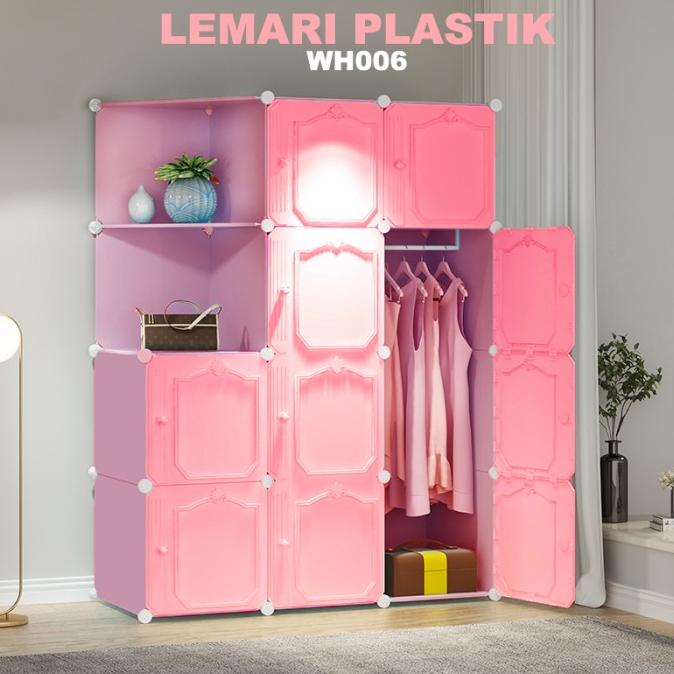 Lemari Pakaian Plastik Resint 10 Pintu 2 Slot Rak Tas Tempat Gantungan Allonia21