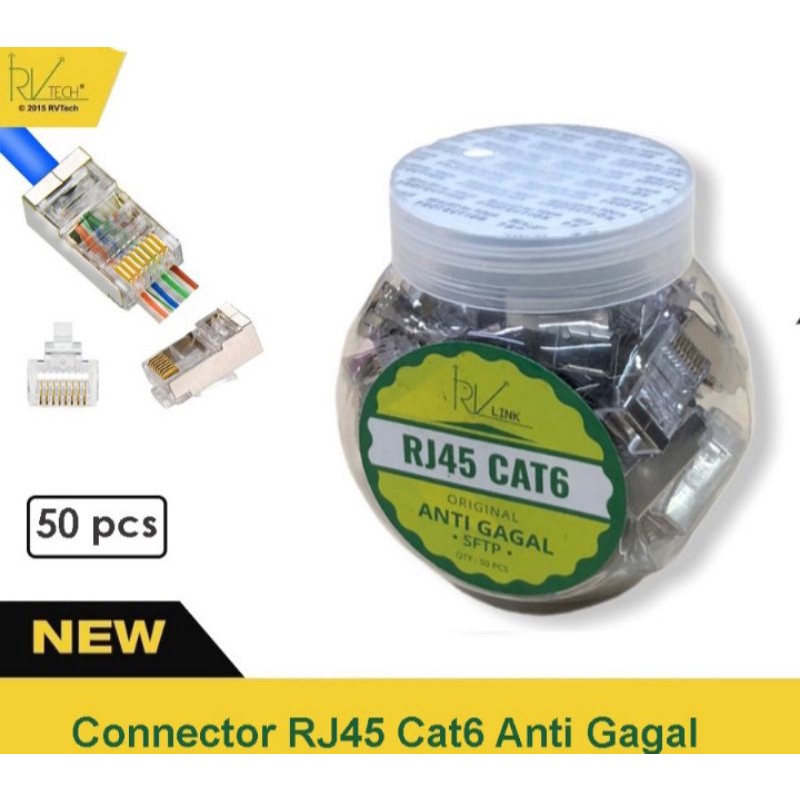 conektor rj 45 cat6 isi 50 Rvtech original rj45 besi