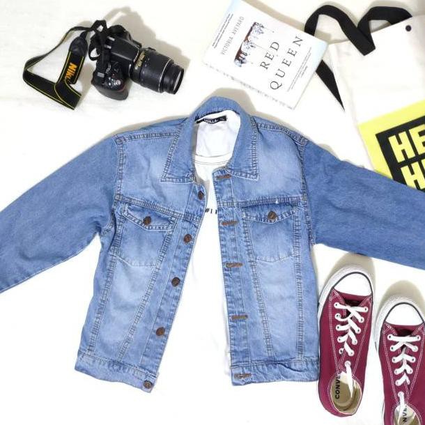 uO8Code Jaket jeans wanita, casual. Warna jeans original. Size L, XL dan XXL G5Y3 masakini.