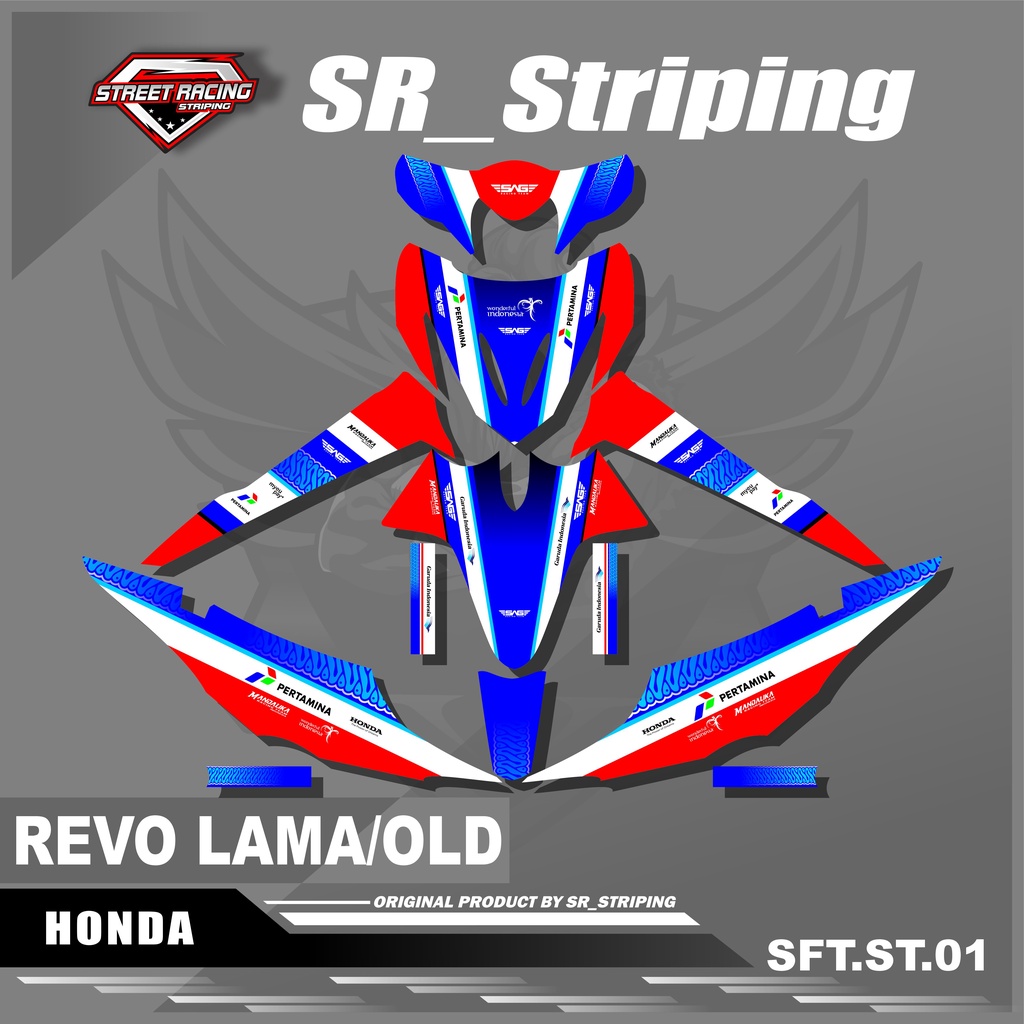 Decal Stiker Full Body REVO LAMA/OLD - Sticker Variasi REVO LAMA/OLD Motif Mandalika SR.01