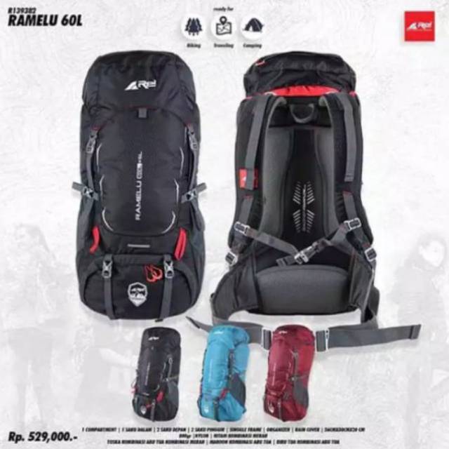 Tas Carrier Rei Ramelu 60+5L Tas Ransel Rei Tas Gunung Rei Ramelu 65L