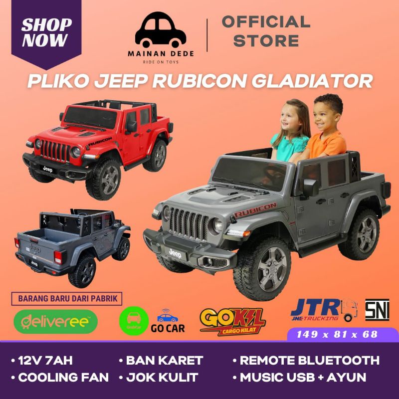 Mainan Mobil Aki Anak Jeep Rubicon Gladiator Lisensi Pliko PK 3928 LN