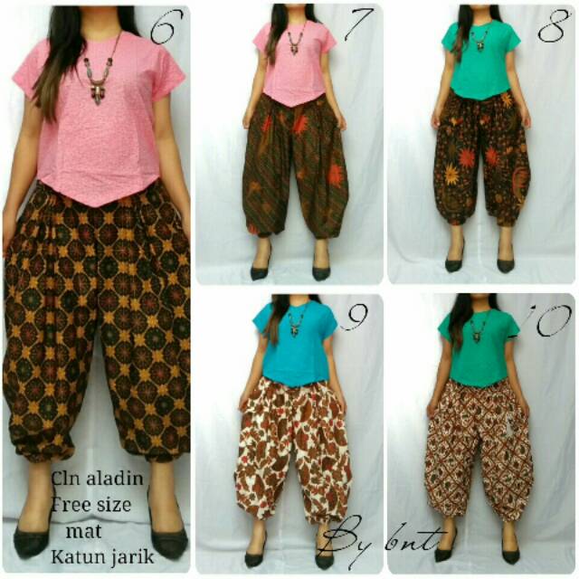 CELANA ALADIN BATIK JARIK SOGAN BAWAHAN MOTIF JOGGER PANTS CELANA SANTAI PANJANG JUMBO