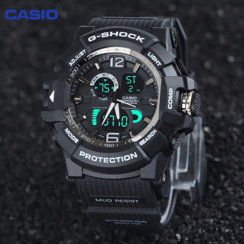 FREE BOX JAM TANGAN PRIA G-SHOCK CASIO 1045 DUAL TIMER SUPER PREMIUM GS CASIO ANTI AIR  WATER RESISTANT