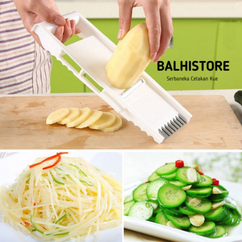 4in1 Parutan Multifungsi Serbaguna Plastik / Multifunction Vegetable Slicer Grater Cutter Garlic Peelers Kitchen Tools