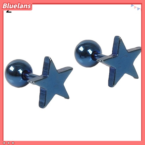 Bluelans 1 Pair Unisex Pentagram Pattern Alloy Ear Stud Earring Jewelry Charms