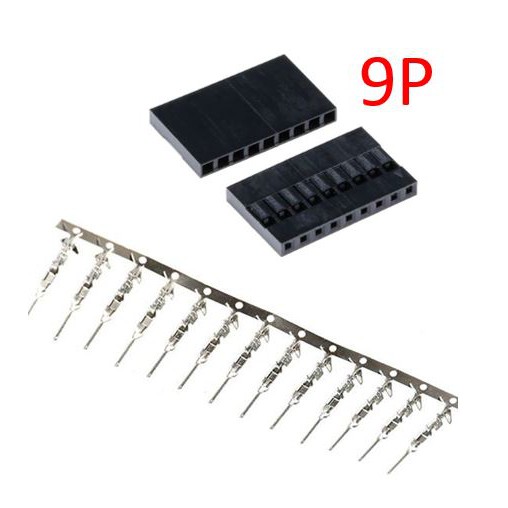 9P Dupont Black Housing 2.54mm jumper wire Cable + Male Connector