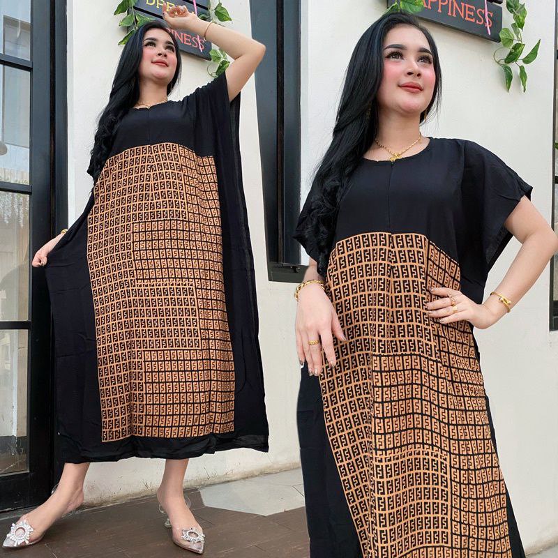 Daster Jumbo Lowo Rayon Premium Dress Wanita Lengan Pendek Busui Baju Batik Kekinian LD 120