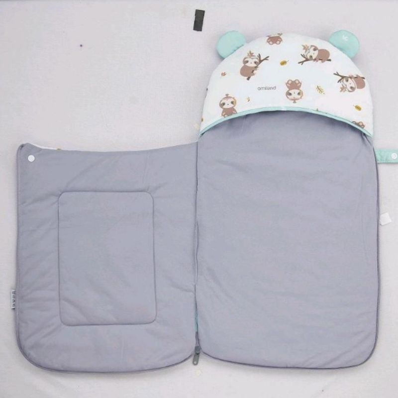 Omiland Sleeping Bag Selimut Topi Kantong Tidur Bayi Lembut &amp; Hangat Sloth Series - OB26151-2