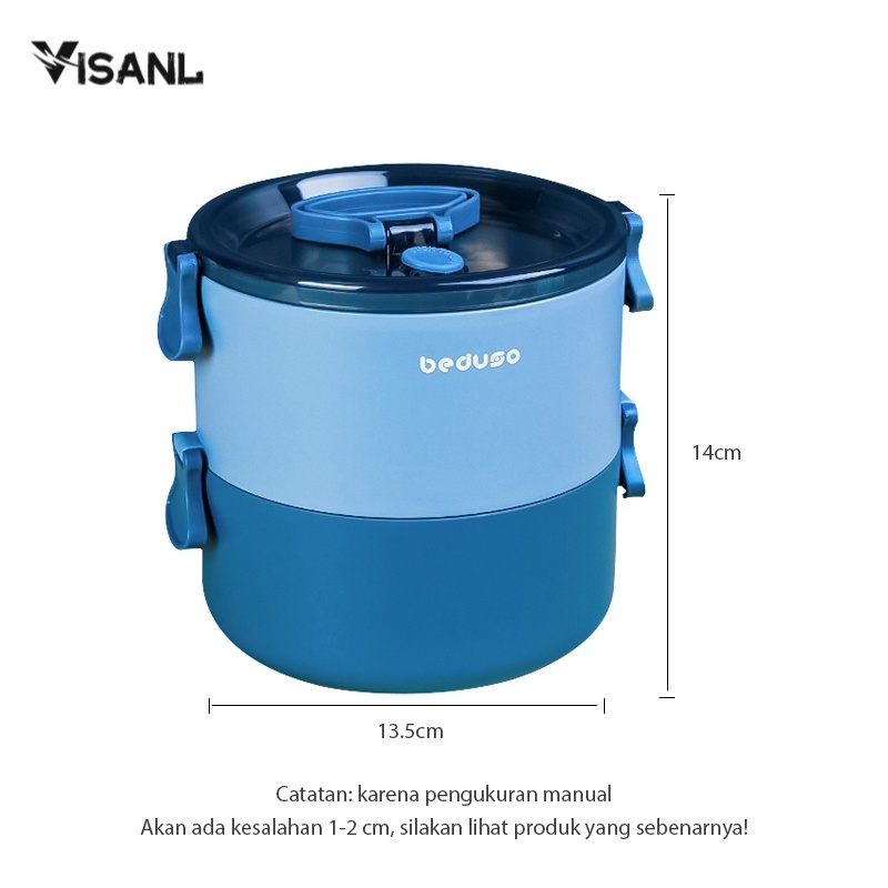 lunch box set anti tumpah tempat makan kotak makan portable tempat makanan 2 susun