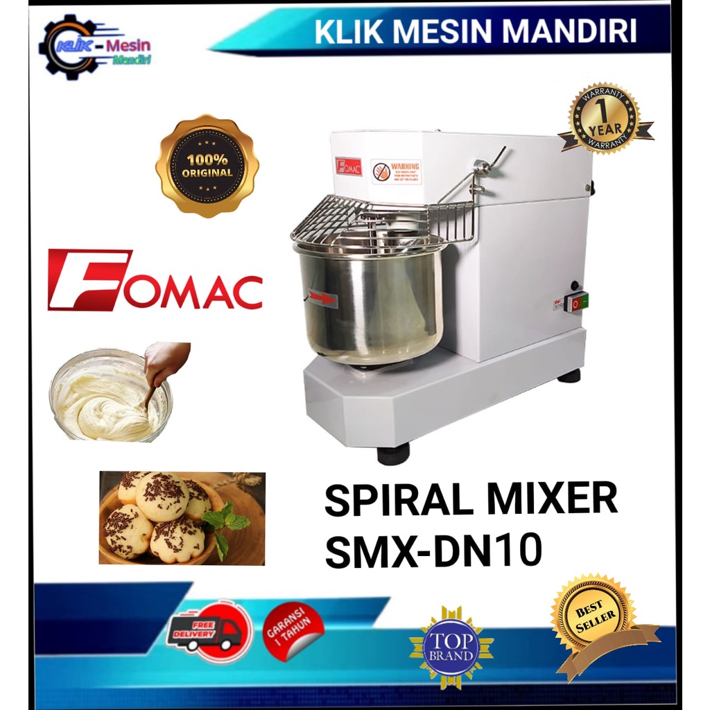 Spiral Mixer Mesin Pengaduk Adonan Spiral 10 Liter SMX-DN10 FOMAC