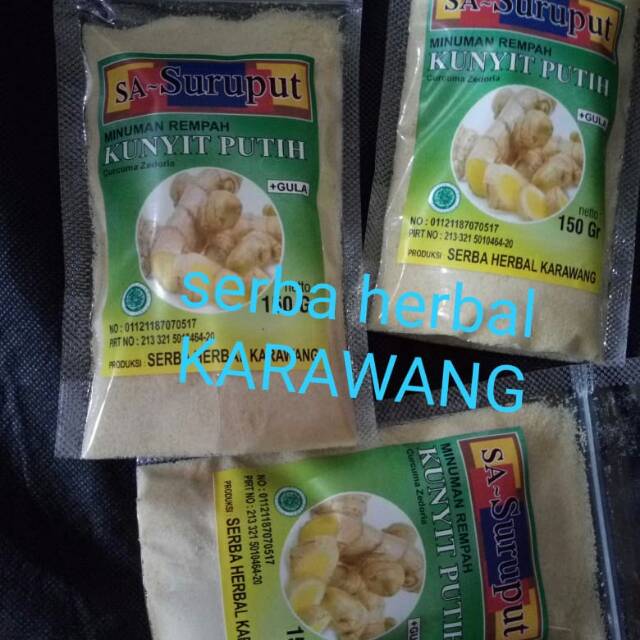 

Kunyit putih instan 150gr, SA_SURUPUT_SERBA HERBAL KARAWANG