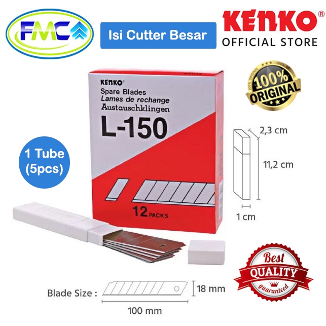 Cutter Besar Kenko L500 Pisau Kater Super Tajam Untuk Potong Kertas Plastik Kain Acrylic GRC Gypsum