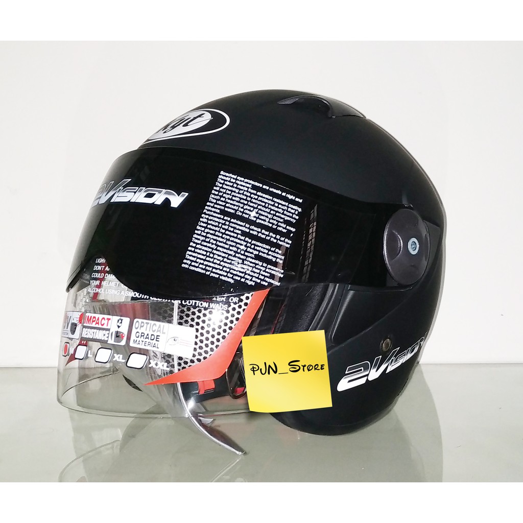 HELM KYT 2 VISION ORIGINAL POLOS HITAM DOFF / DOP / MATT