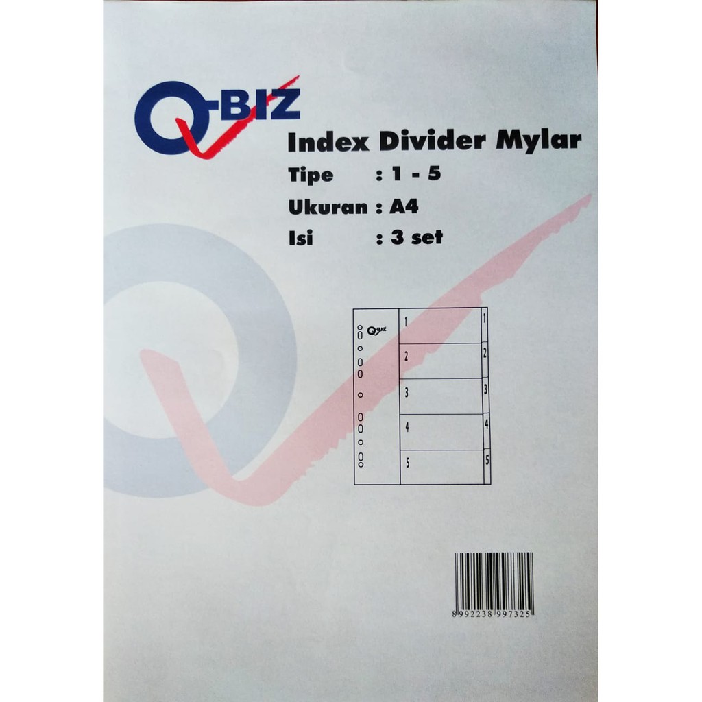 

INDEX DEVIDER A4 BAGIAN 1 SD 5 PEMBATAS FILE - QBIZ #001