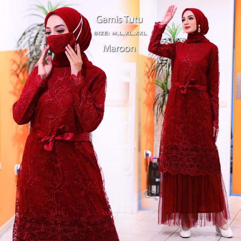 PRODUK ORIGINAL/FASHION MUSLIM/GAMIS TUTU/GAMIS MEWAH