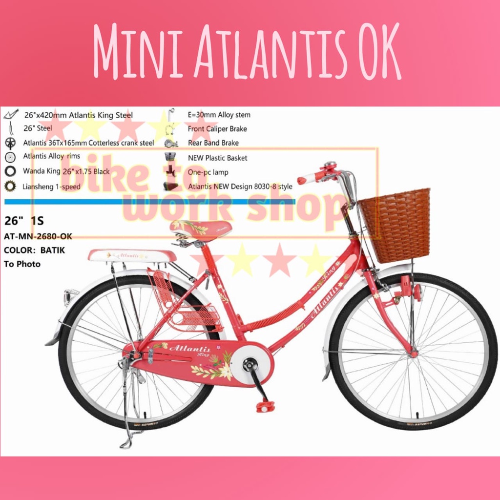 SEPEDA MINI DEWASA ATLANTIS OK METY 20 24 26 KERANJANG CITYBIKE CTB WANITA PEREMPUAN-4