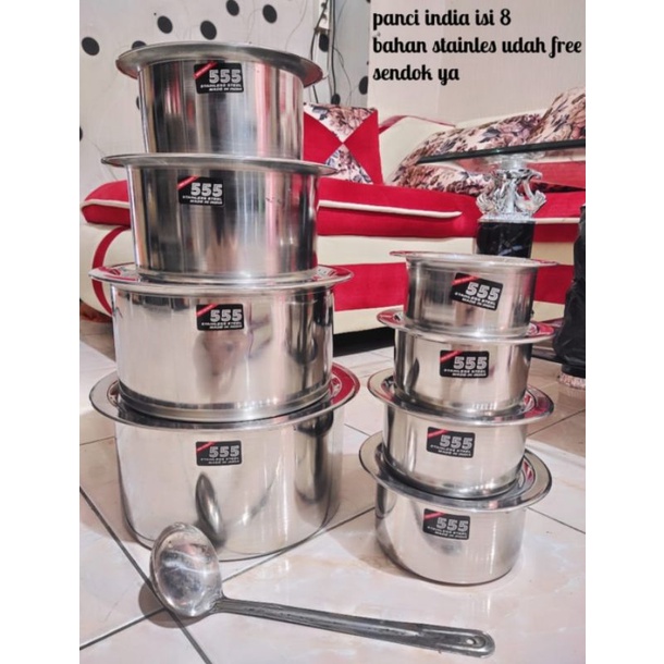 Panci India Isi 8 Buah / Panci 555