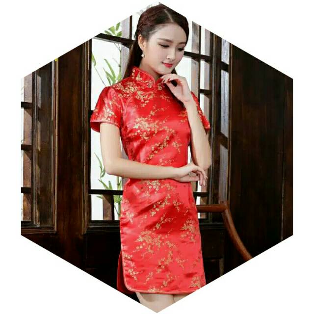 PROMO Cheongsam Midi Dress Bunga Sakura