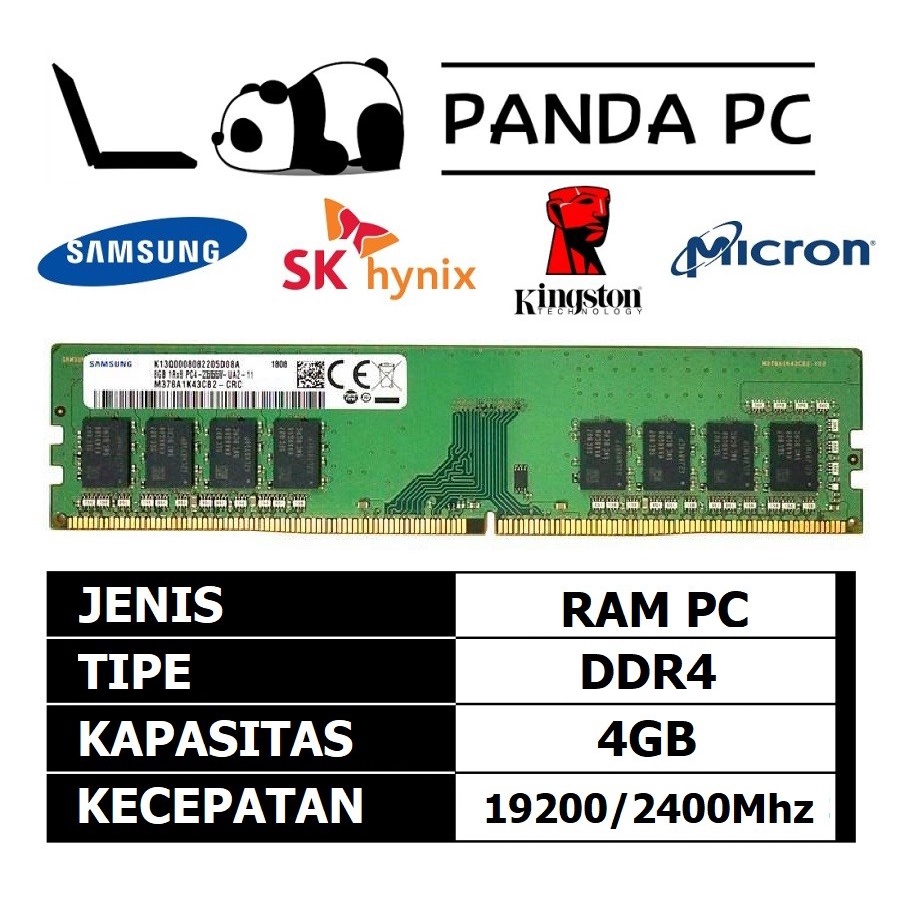 RAM Memory PC DDR4 4GB Second Original PC4 Berkualitas