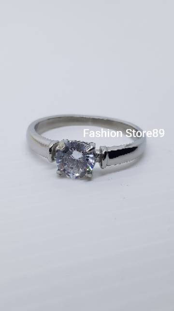 Cincin tunangan / cincin nikah / cincin couple titanium gold white Antikarat