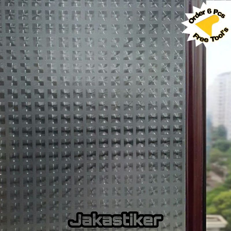 Stiker kaca jendela motif 3D
