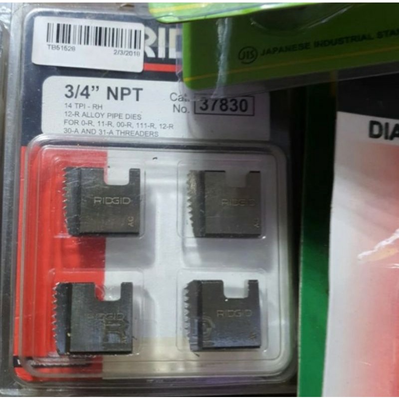 mata senai drat baut pipa RIDGID 3/4 NPT