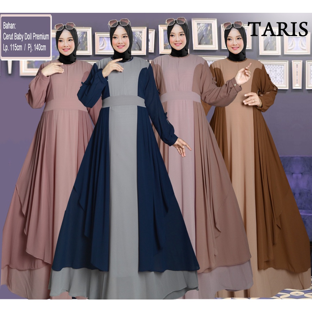 (COD) GAMIS VIKHA PREMIUM CERUTI BABY DOLL POLOS BAJU MEWAH BAJU ELEGAN REMPEL CERUTI BAJU CARDIGAN 