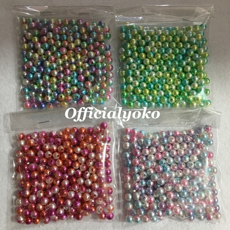 6mm Manik Mutiara Ringan Warna Sembur 6mm (30gram)