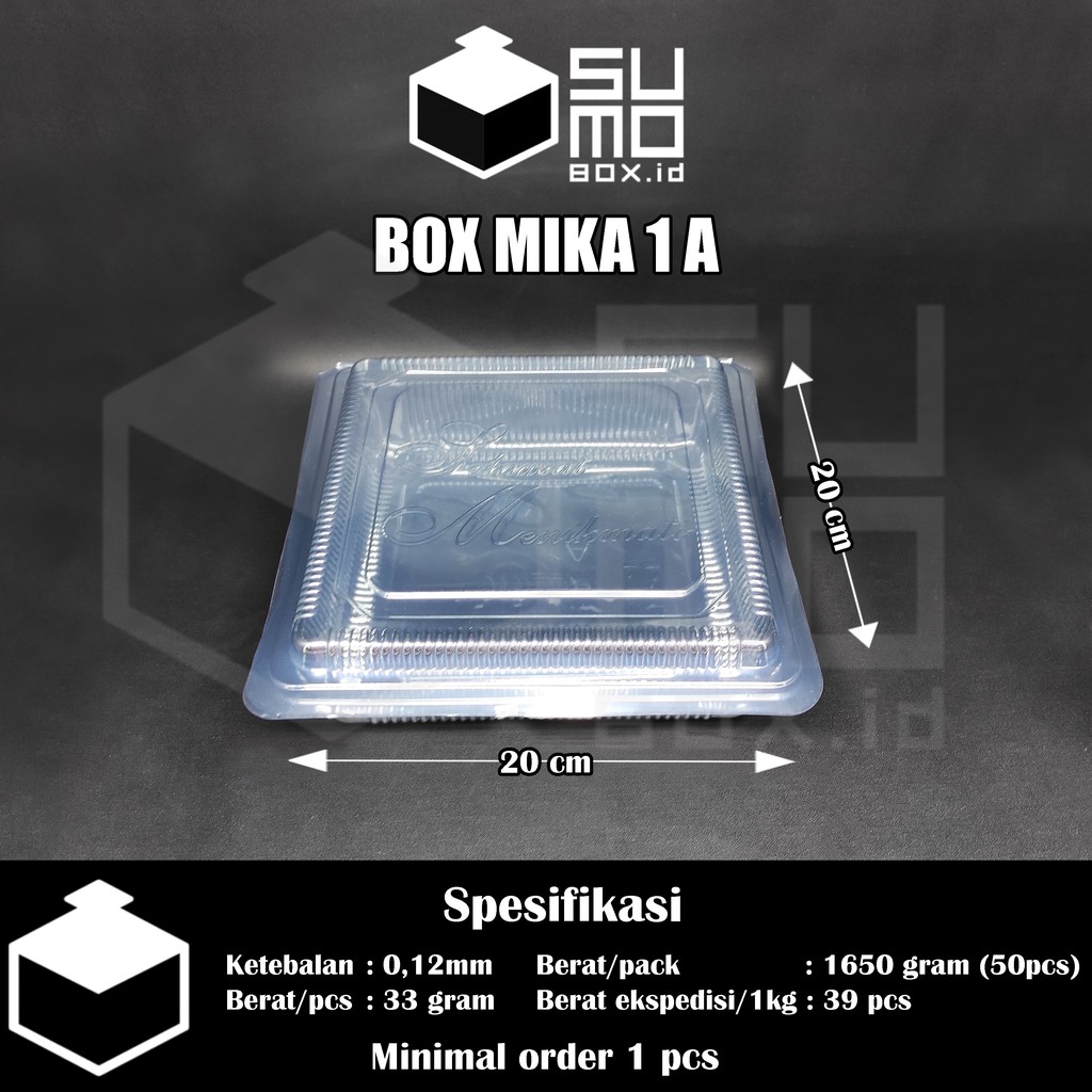 Plastik mika kue ukuran 1A Jumbo / mika kotak Besar / box mika kue bolu Besar [ECERAN]