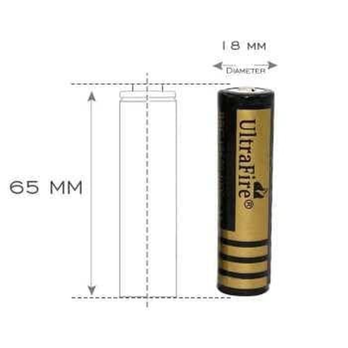 UltraFire Baterai 18650 3.7V 6000mAh Button Top Batre Senter Led Laser