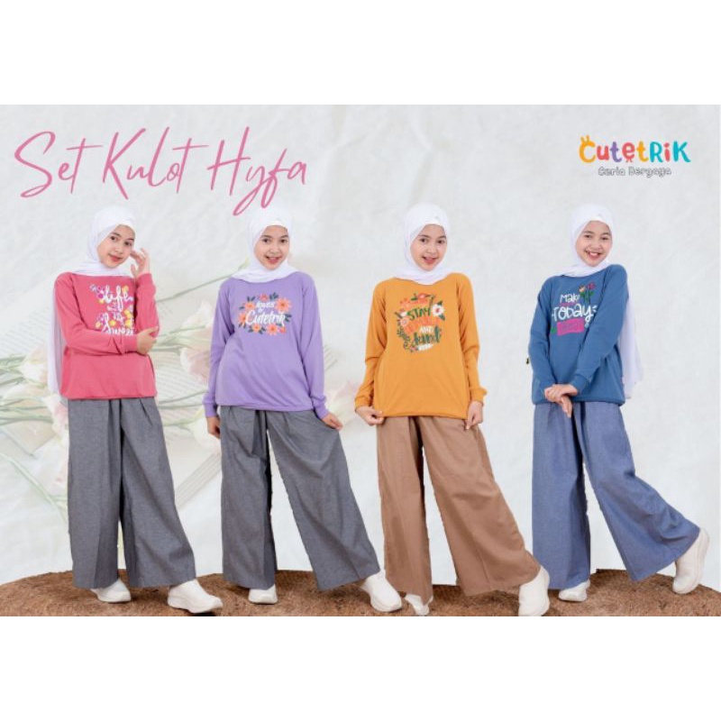 Cutetrik Setelan Kulot Anak Perempuan Terbaru Set Baju Olahraga
