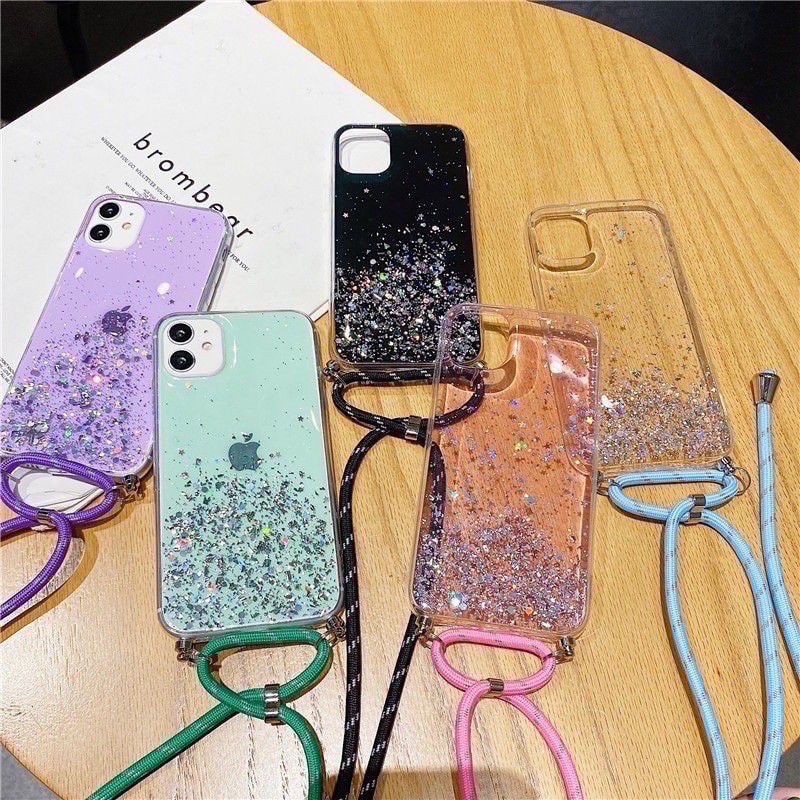 Case Tali Nagita Realme Narzo 30A C11 C12 C15 C20 C20A C21 C21Y C25 C25S 2021 Lanyard Glitter Gantungan