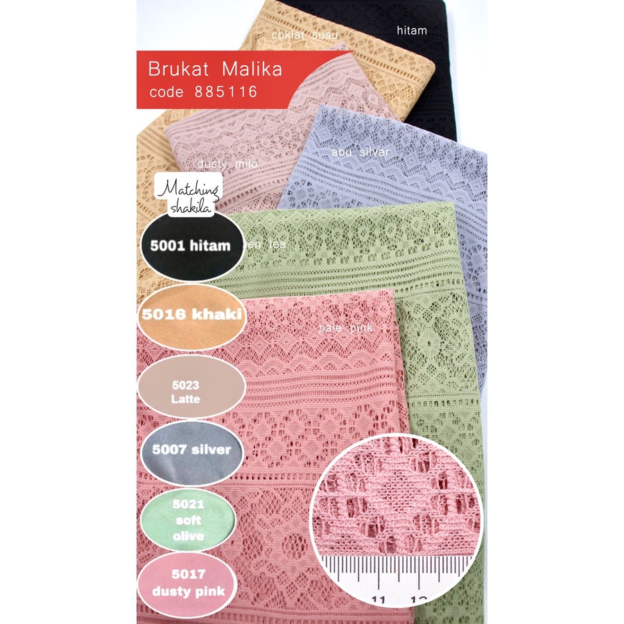 Bahan multi Kain Brukat / Brokat stretch malika per 0.5 meter