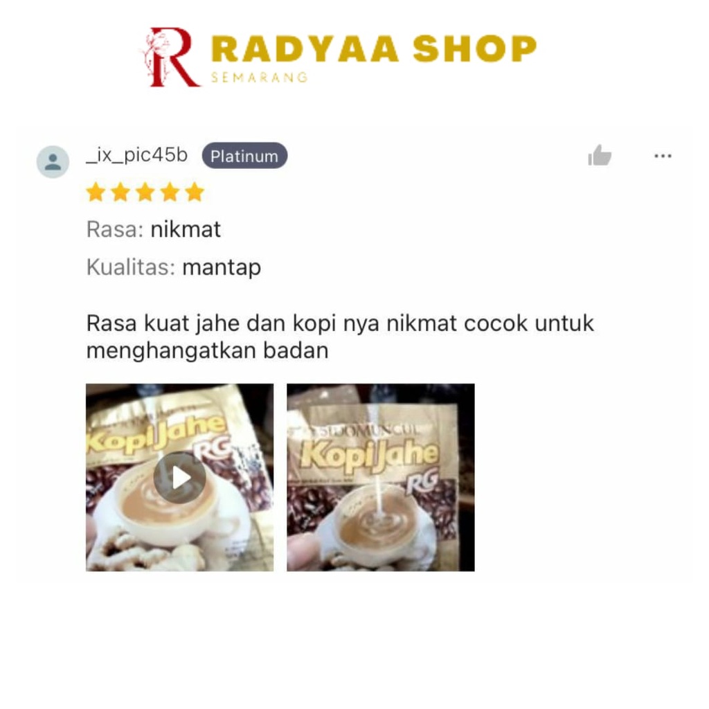 Sido Muncul Minuman Kopi Jahe Rendah Gula 10's - Menghangatkan Badan