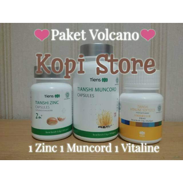 Paket Volcano Zinc Muncord Vitaline Softgel Tiens Tianshi