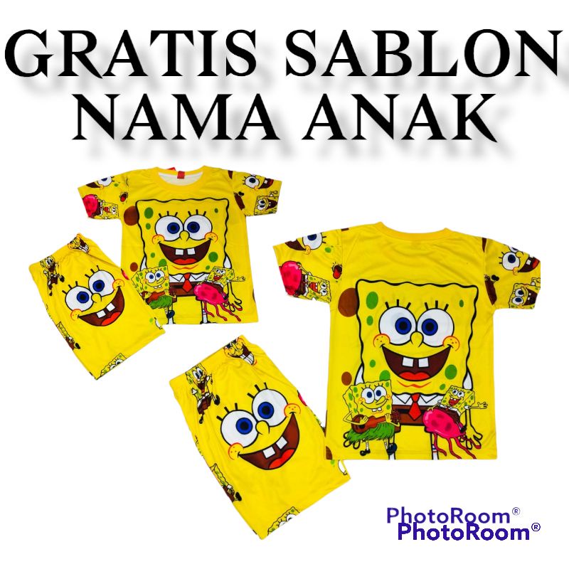 SETELAN BAJU ANAK SPONGEBOB UMUR 2-12 THNNEW STELAN BAJU ANAK TIKTOK