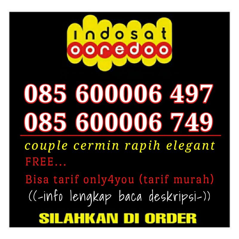 Nomor cantik Indosat 0000 ekor bukan triple nomor cantik IM3 kwartet 0000 sepasang 130rb