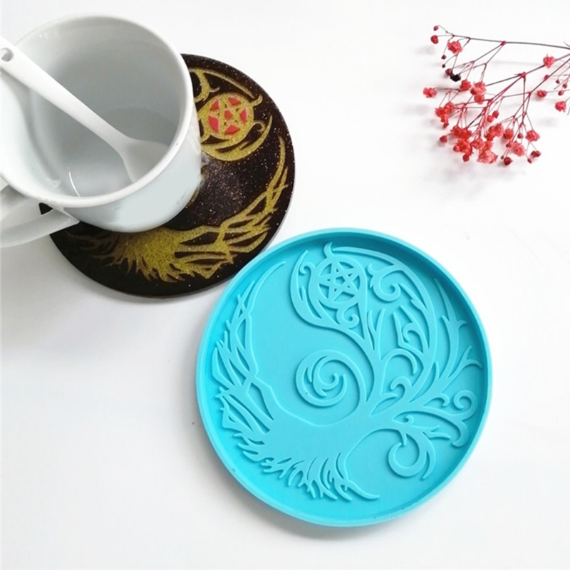 SIY  Magic Tree Coaster Epoxy Resin Mold Cup Mat Casting Silicone Mould DIY Crafts Home Decoration Ornaments Making Tool