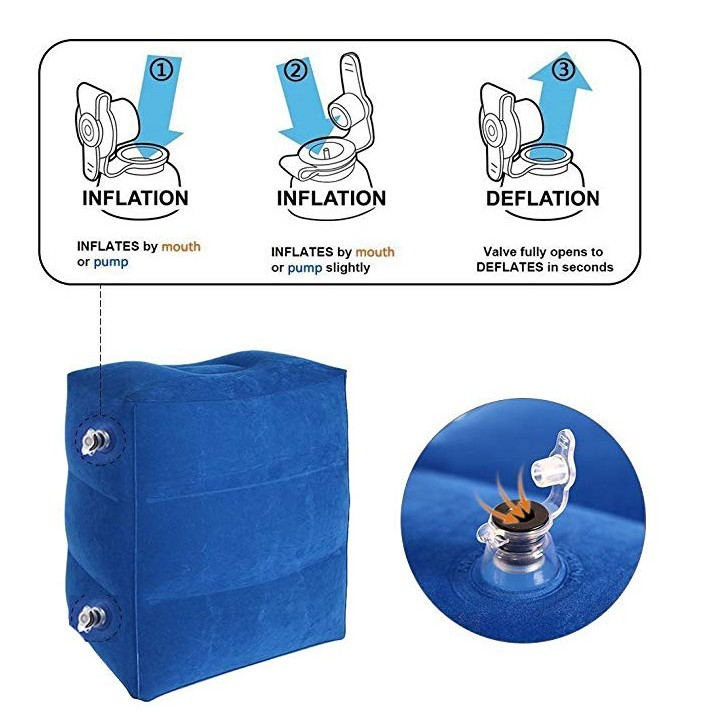ULTIMA Flight Buddy inflateable foot rest Blue mirip plane pal jet kid kooshy fly tot (FREE pompa)