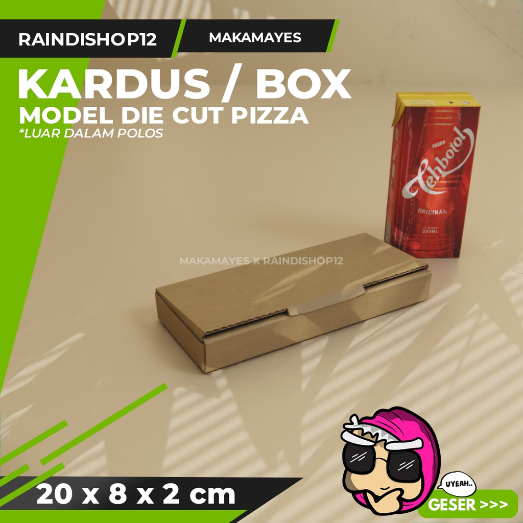 

(MIN 5 PCS) BOX 20 X 8 X 2 CM KARDUS DIE CUT PIZZA KEMASAN PACKAGING KADO