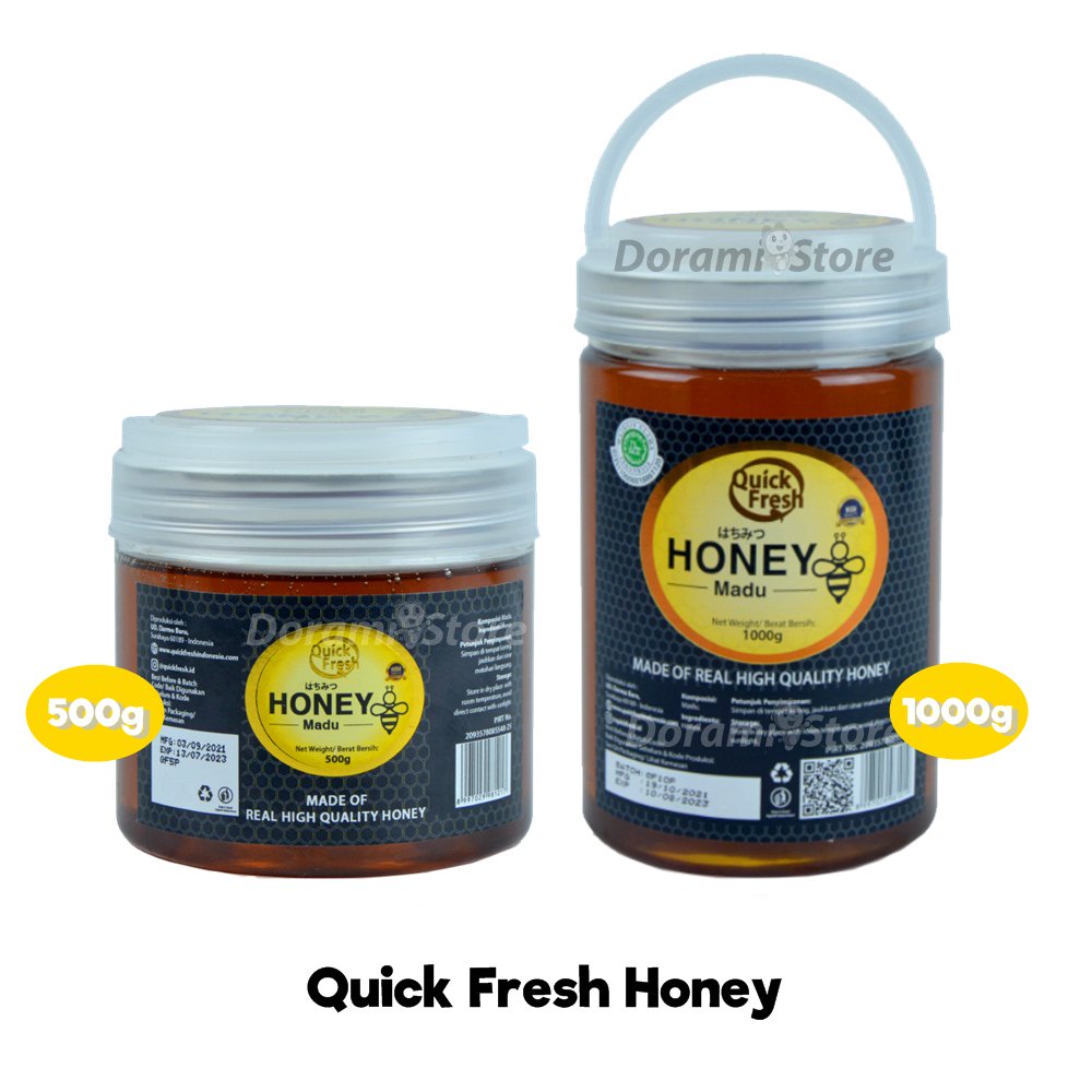

Quick Fresh Honey 500gr 1000gr / Madu Murni Asli Kemasan Plastik Bucket