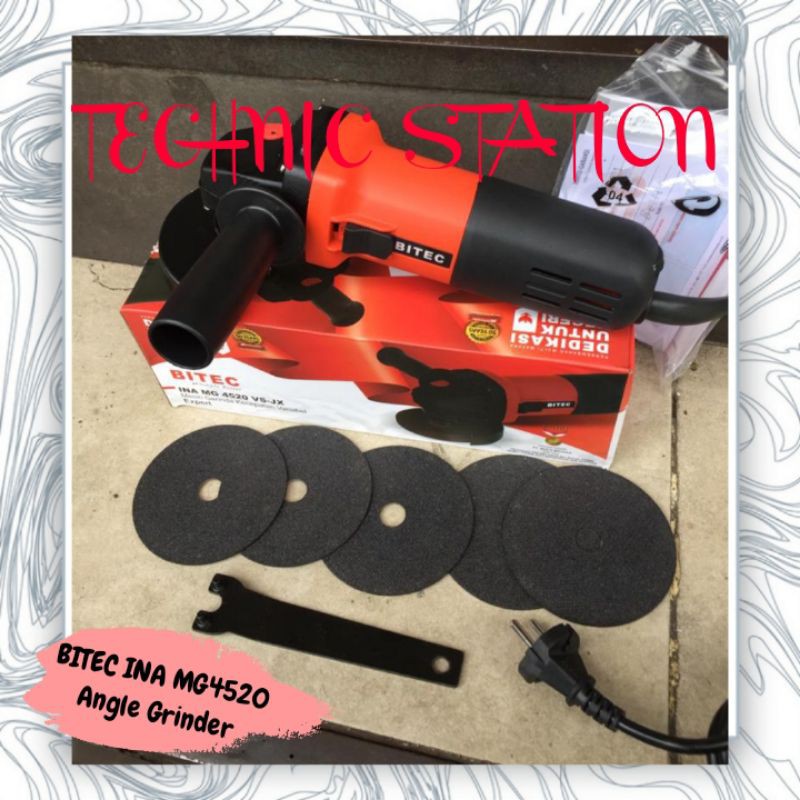 Mesin gerinda Variable speed MG4520 BITEC INA MG 4520 angle grinder