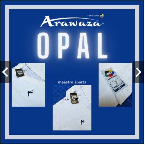 (ARZ) BAJU Karate ARAWAZA Opal - WKF Approved - WHITE Embroidery