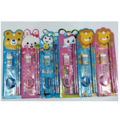 

SET ALAT TULIS SEKOLAH 5 IN 1 KARAKTER LUCU SET PAKET PENSIL PENGHAPUS RAUTAN PENGGARIS [MAMAHOUSE]