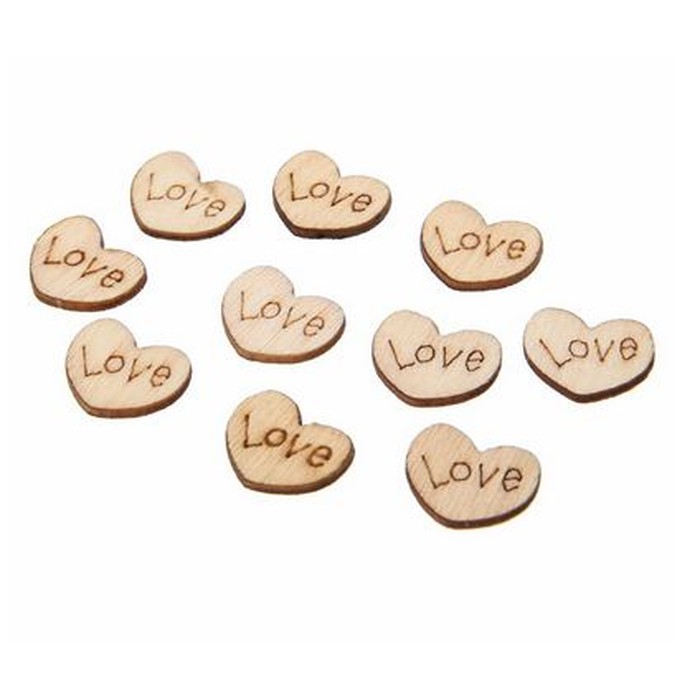 Wooden Love Heart Love Letter (50pcs)