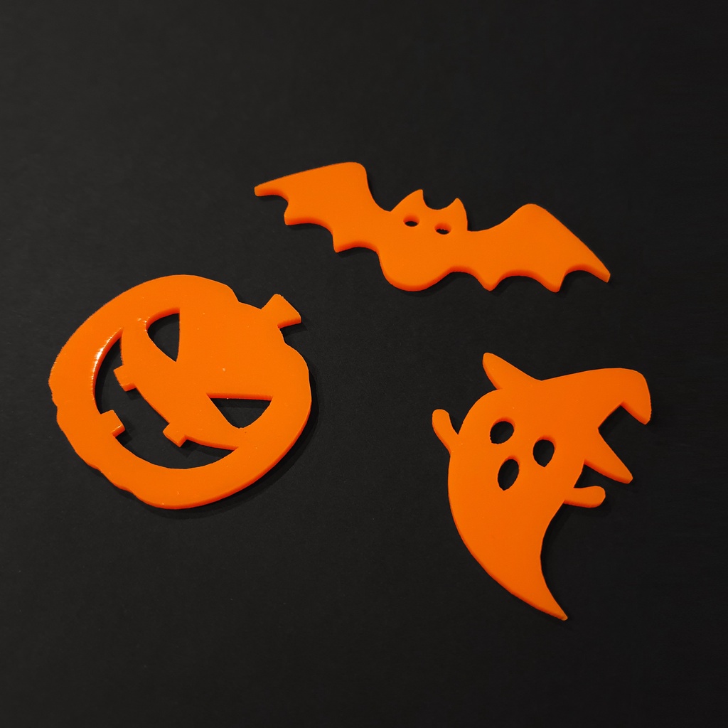 Tag Dekorasi Akrilik Halloween / Kue - 1SET PUMPKIN GHOST BAT