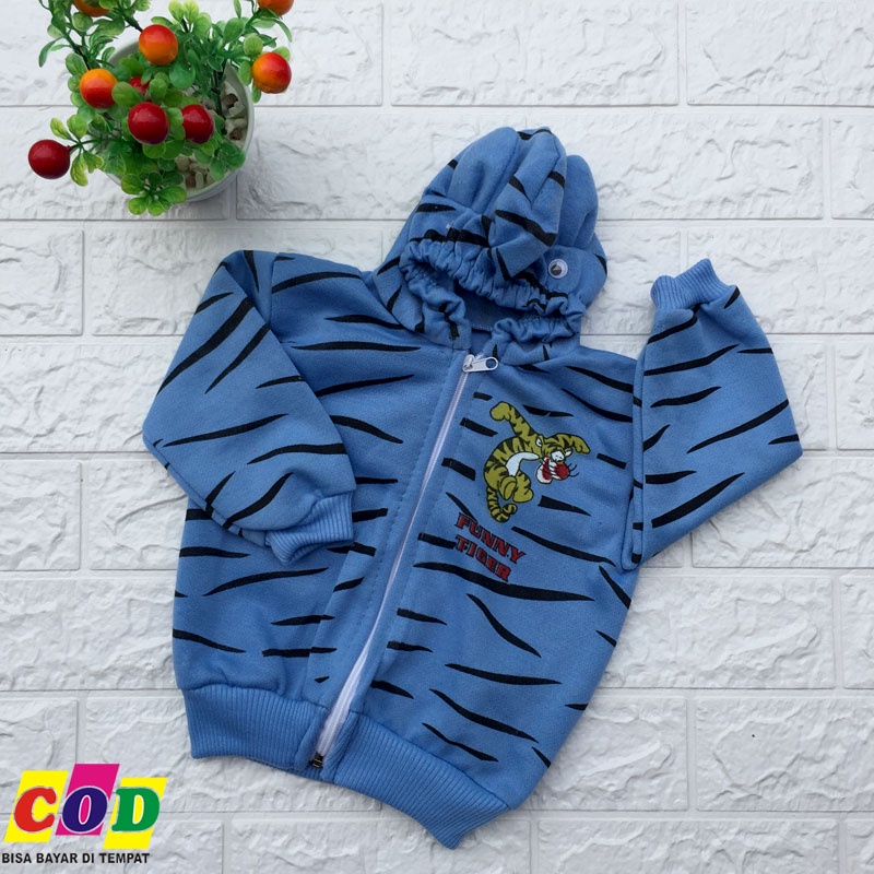 Ana Baby - Jaket Bayi Bahan Sweater Mantel Bayi Hangat Kupluk Kuping Anak Usia 0-6 Bulan