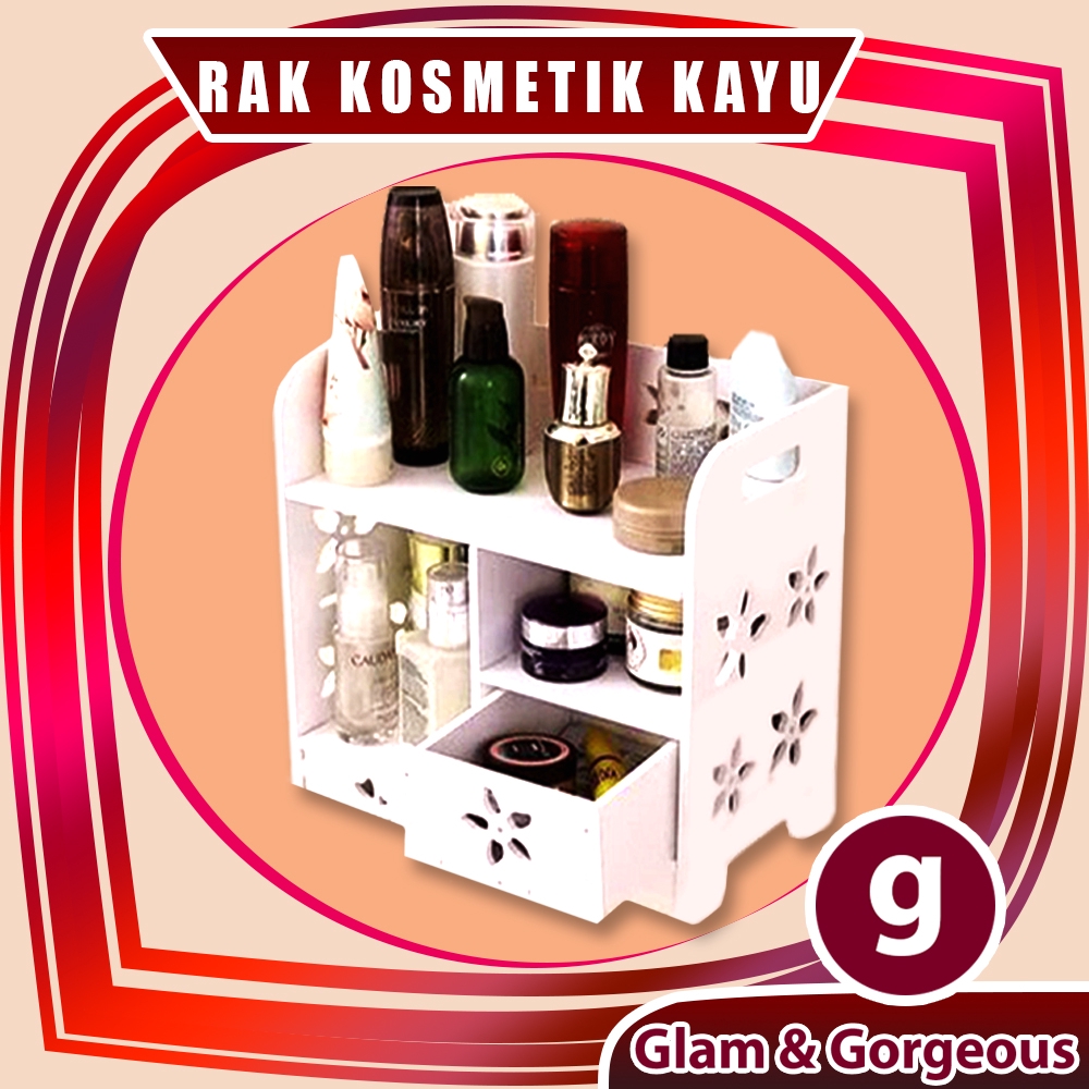 Rak Kosmetik Makeup Serbaguna Kamar Mandi Bahan WPC Tahan Air DS020