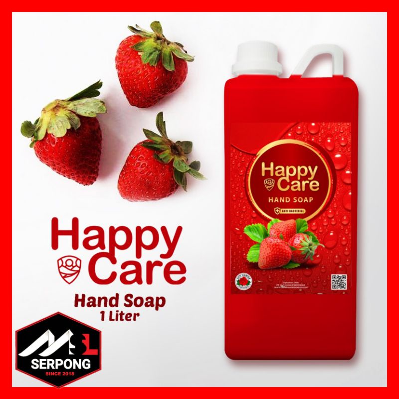 SABUN CUCI TANGAN STRAWBERRY ANTI BACTERIAL 1 LITER HAPPY CARE / SABUN CUCI TANGAN / HAND SOAP